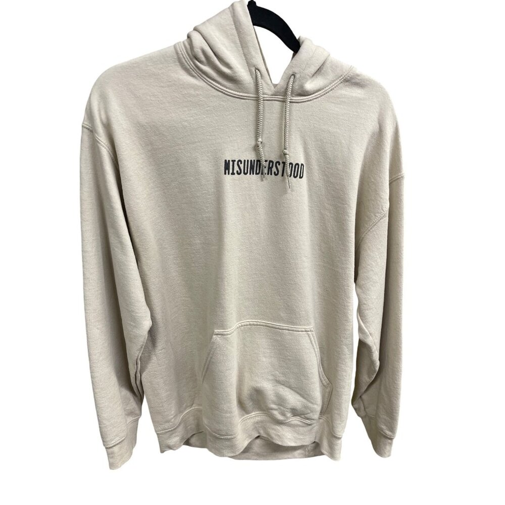 Goodie Two Sleeves Hoodie Graphic Misunderstood Beige Essentials Size Unisex M